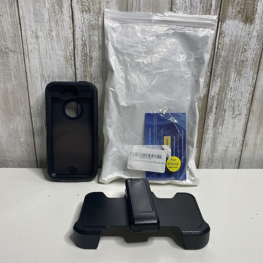 Case For iPhone 5/5S/SE with Belt Clip Holster - Black